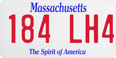 MA license plate 184LH4