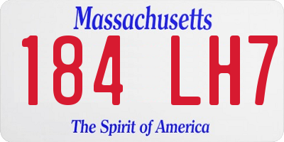MA license plate 184LH7