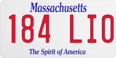 MA license plate 184LI0