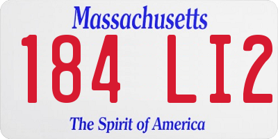 MA license plate 184LI2