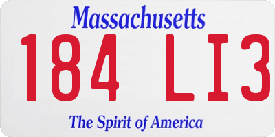 MA license plate 184LI3