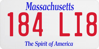 MA license plate 184LI8
