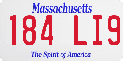 MA license plate 184LI9