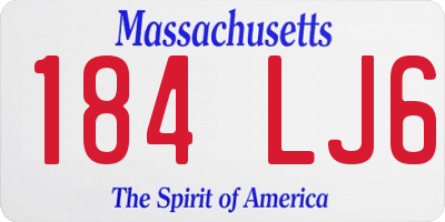 MA license plate 184LJ6