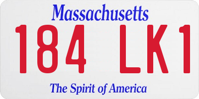 MA license plate 184LK1