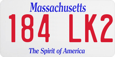 MA license plate 184LK2