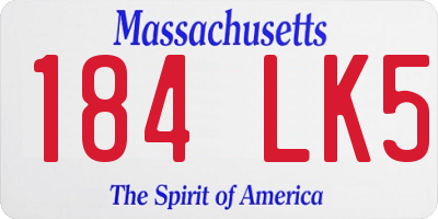 MA license plate 184LK5