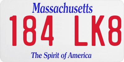 MA license plate 184LK8