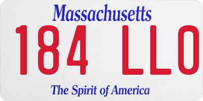 MA license plate 184LL0