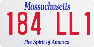 MA license plate 184LL1