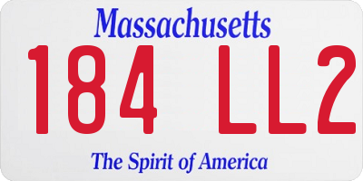 MA license plate 184LL2