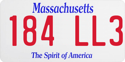 MA license plate 184LL3