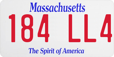 MA license plate 184LL4