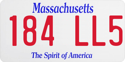 MA license plate 184LL5