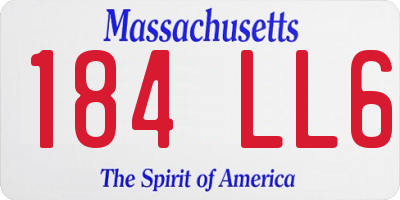 MA license plate 184LL6