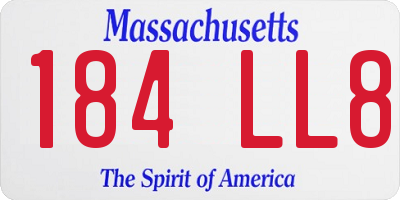 MA license plate 184LL8