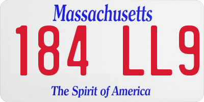 MA license plate 184LL9