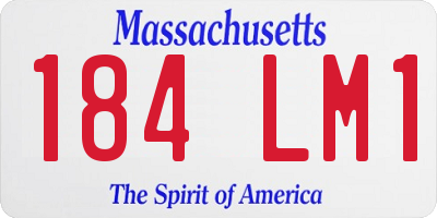 MA license plate 184LM1