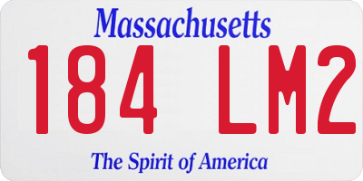 MA license plate 184LM2