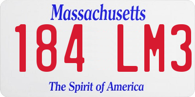 MA license plate 184LM3