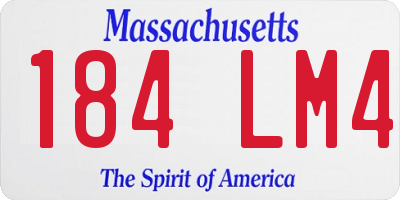 MA license plate 184LM4