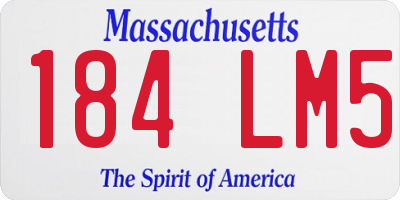 MA license plate 184LM5