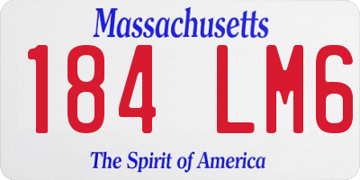 MA license plate 184LM6