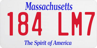 MA license plate 184LM7