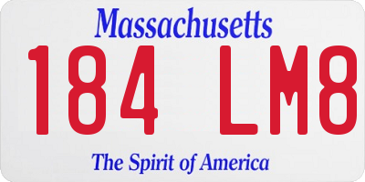 MA license plate 184LM8