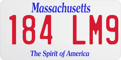 MA license plate 184LM9