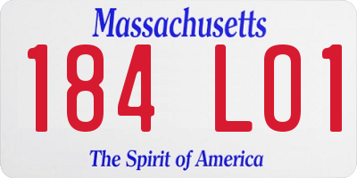 MA license plate 184LO1