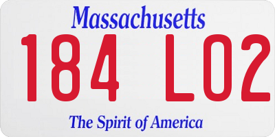 MA license plate 184LO2