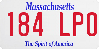 MA license plate 184LP0