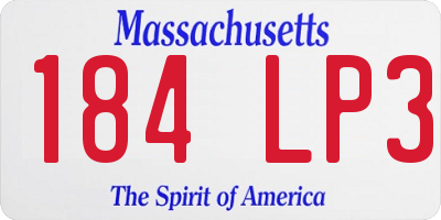 MA license plate 184LP3