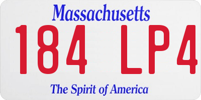 MA license plate 184LP4