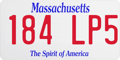 MA license plate 184LP5