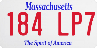 MA license plate 184LP7