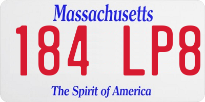 MA license plate 184LP8