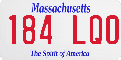 MA license plate 184LQ0