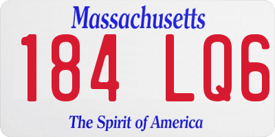 MA license plate 184LQ6