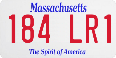MA license plate 184LR1