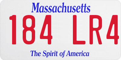 MA license plate 184LR4