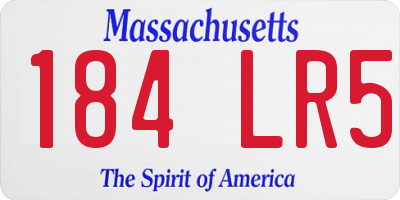 MA license plate 184LR5