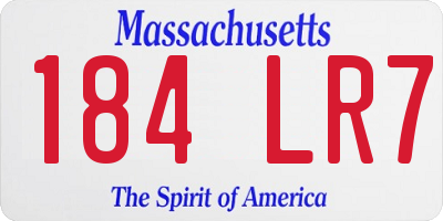 MA license plate 184LR7