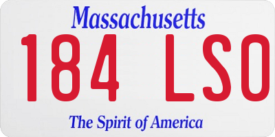MA license plate 184LS0