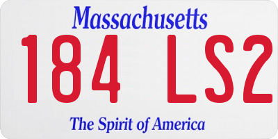 MA license plate 184LS2