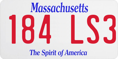 MA license plate 184LS3