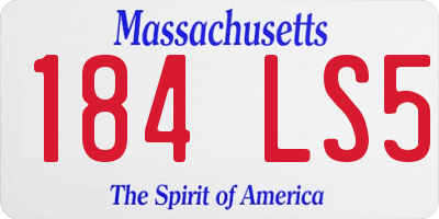 MA license plate 184LS5