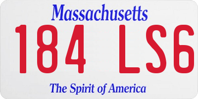 MA license plate 184LS6