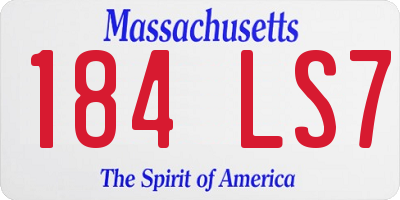 MA license plate 184LS7